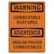 Signmission OSHA Warning Sign, 7" Height, 10" Width, Rigid Plastic, Combustible Dust Area Bilingual, Landscape OS-WS-P-710-L-12524 - alternate 1